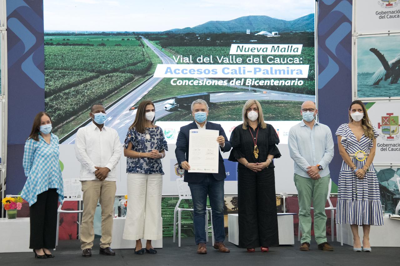 Gobierno Nacional firma el contrato de concesión Nueva Malla Vial del Valle del Cauca: Accesos Cali-Palmira, la primera Concesión del Bicentenario